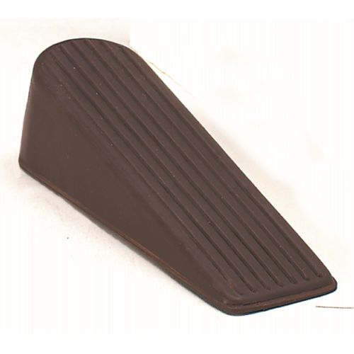 Door Stop, Durable Rubber Wedge, 4Lx1Hx1W, Brown